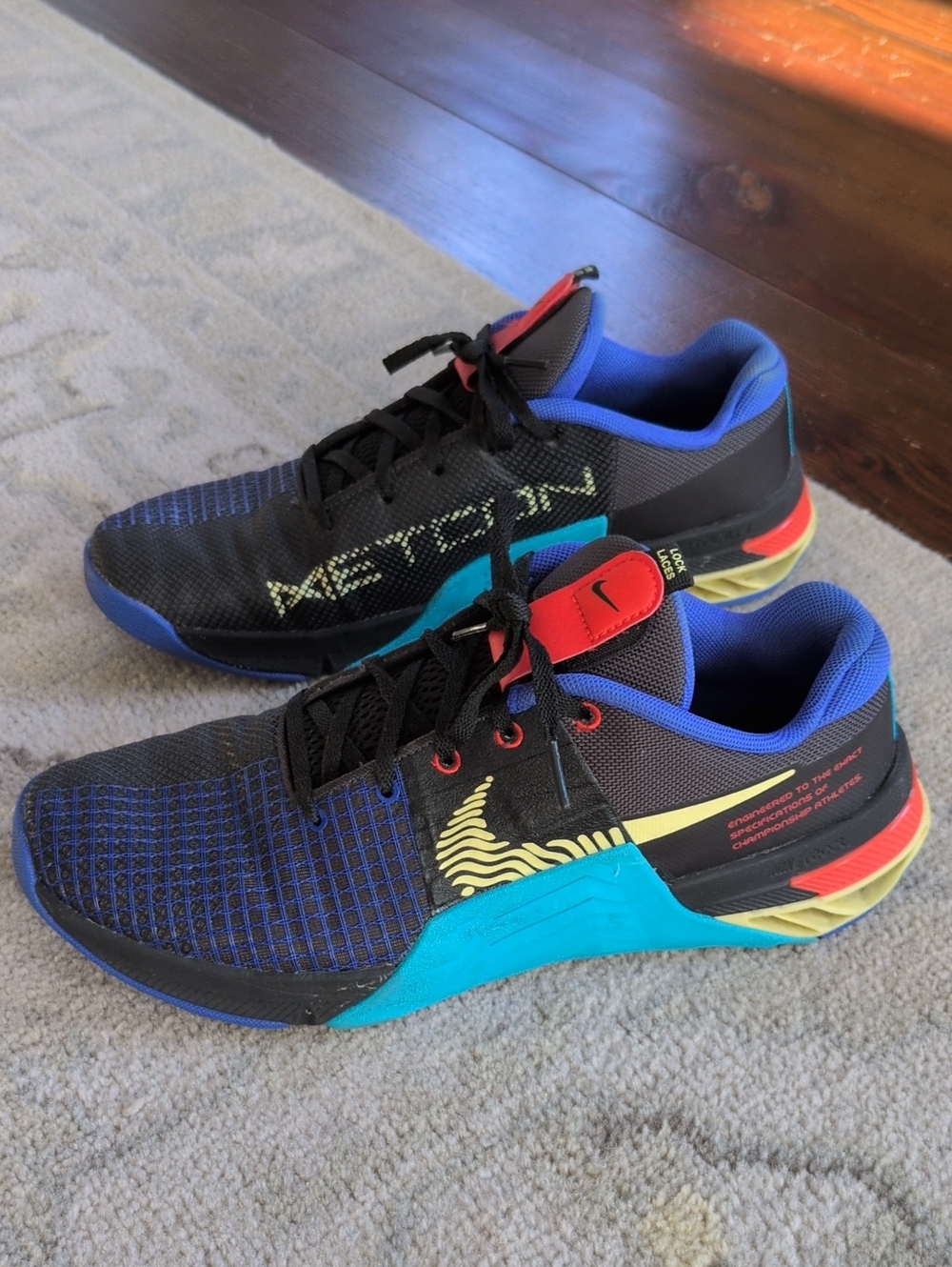Nike Men's Metcon 8 Anthracite Blue Lightning - Size 9.5